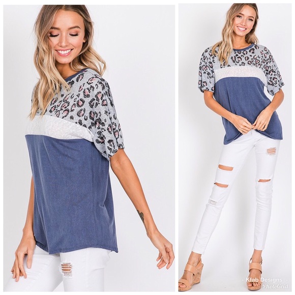 💕LAST 1! Animal Print Color Block Top! - Picture 6 of 6